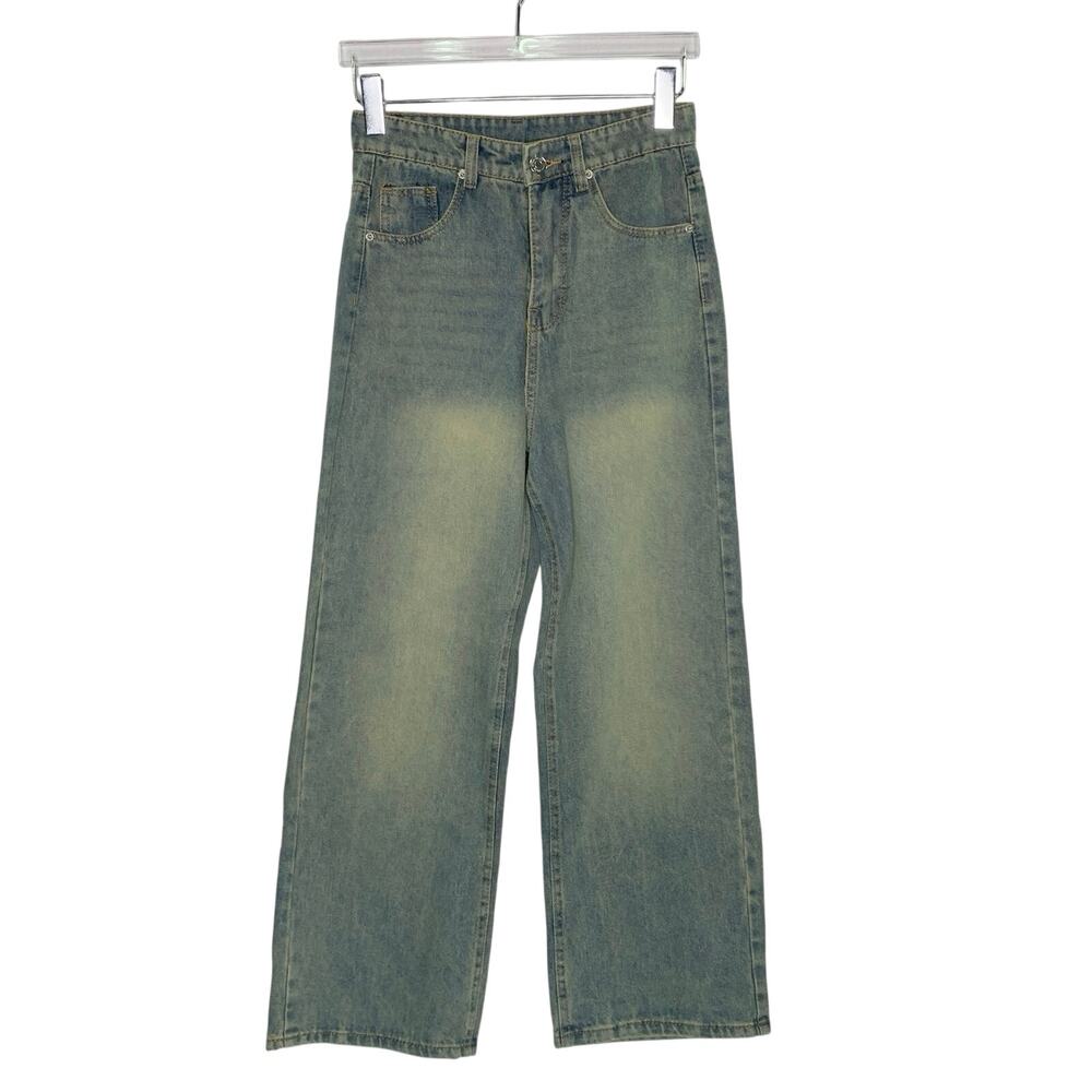 Whose Studio Wide Leg Baggy Skater Jeans S Distress Dyed Streetwear